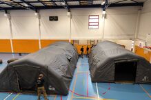 Está a ser montado um módulo de alojamento pelo Exército na escola de São Silvestre, em Coimbra