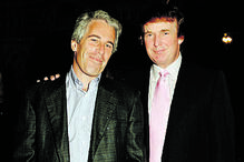 Jeffrey Epstein e Donald Trump posam juntos num evento