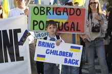 Ucranianos marcham em Lisboa