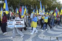 Ucranianos marcham em Lisboa