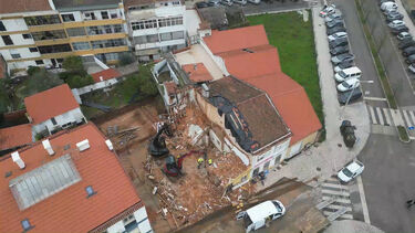 Imagens de drone mostram casa totalmente destruída devido ao mau tempo em Tomar 