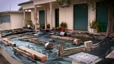 A casa do Sr. Albertino é mais uma das que ameaça ruir em Leiria devido ao mau tempo