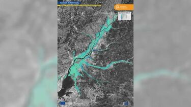 Imagem de satélite mostra dimensão de áreas inundadas junto ao rio Tejo