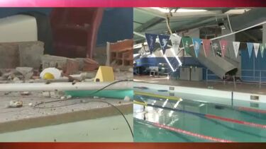 Complexo de piscinas em Leiria continua parcialmente destruído devido ao mau tempo