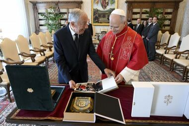 Marcelo Rebelo de Sousa com Papa Leão XIV