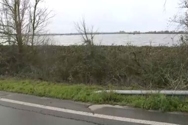 Terrenos agrícolas completamente alagados na Azambuja devido a chuva forte  