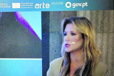 Ana Sofia Cardoso num evento promovido pelo Governo
