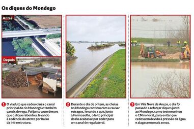O antes e o depois dos diques do Mondego