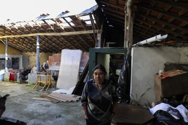 Madalena é uma das muitas pessoas afetadas pelo mau tempo em Leiria