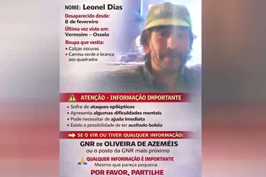 Homem desaparecido há mais de duas semana em Oliveira de Azeméis