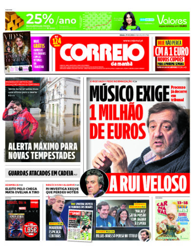 Capa de sábado, 07 de fevereiro de 2026