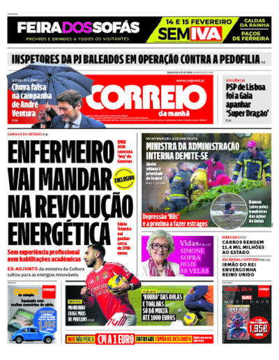 Capa de quarta-feira, 11 de fevereiro de 2026