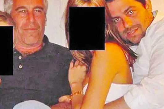 Brett Ratner com Epstein, que disse não conhecer