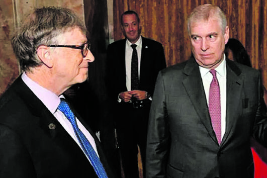 Bill Gates encontra-se com o príncipe André num evento
