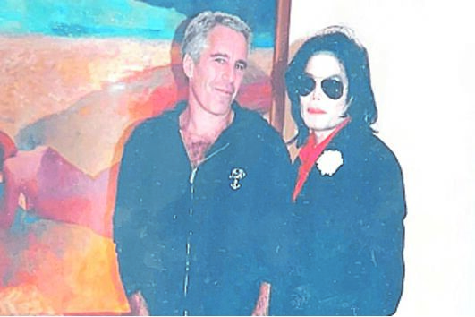 Jeffrey Epstein com o cantor Michael Jackson 