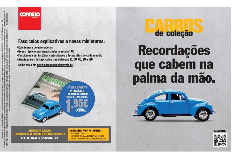 Miniaturas de carros de coleção com fascículos explicativos já nas bancas