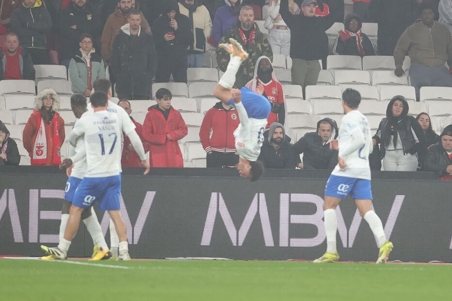 Figueiredo celebra golo frente ao Benfica, no Estádio da Luz