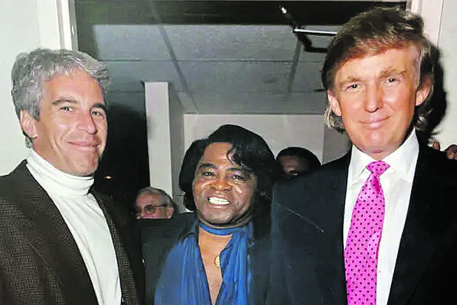 Jeffrey Epstein numa festa que juntou Donald Trump e o cantor James Brown (1993-2006)