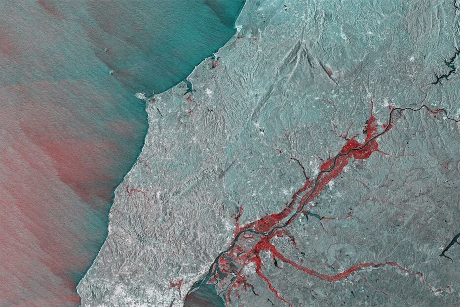 Imagens de satélite mostram extensão das inundações na bacia do Tejo
