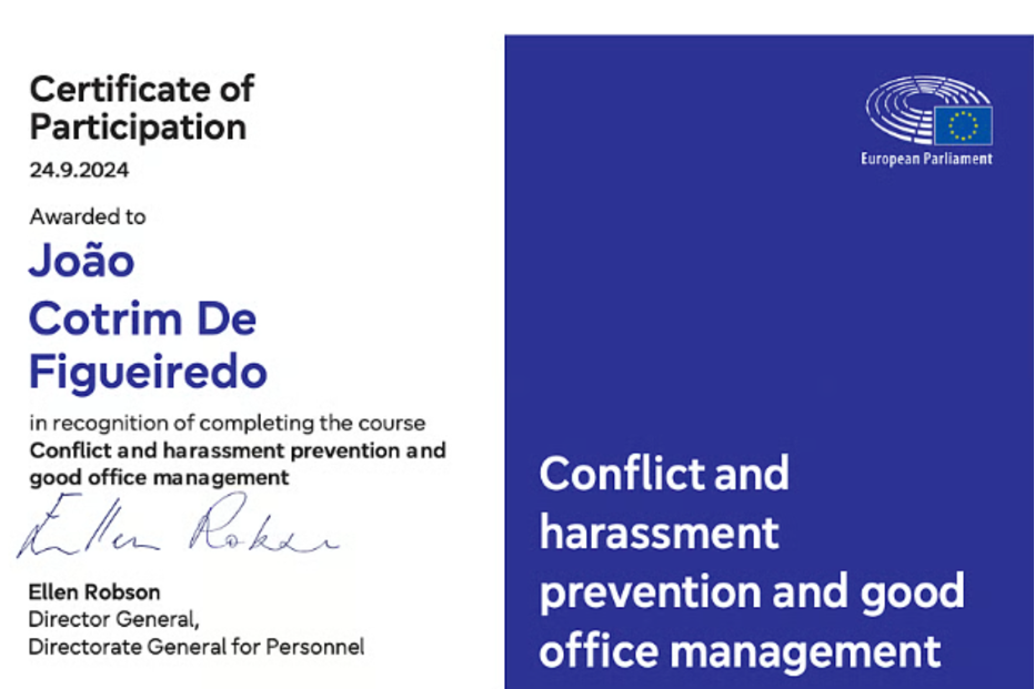 João Cotrim De Figueiredo completa curso sobre prevenção de conflitos e assédio