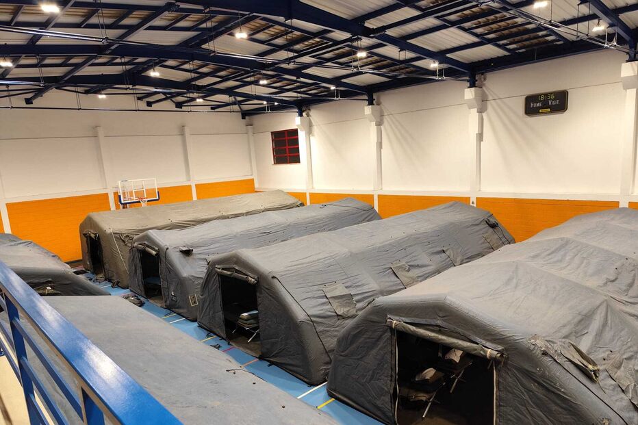 Está a ser montado um módulo de alojamento pelo Exército na escola de São Silvestre, em Coimbra