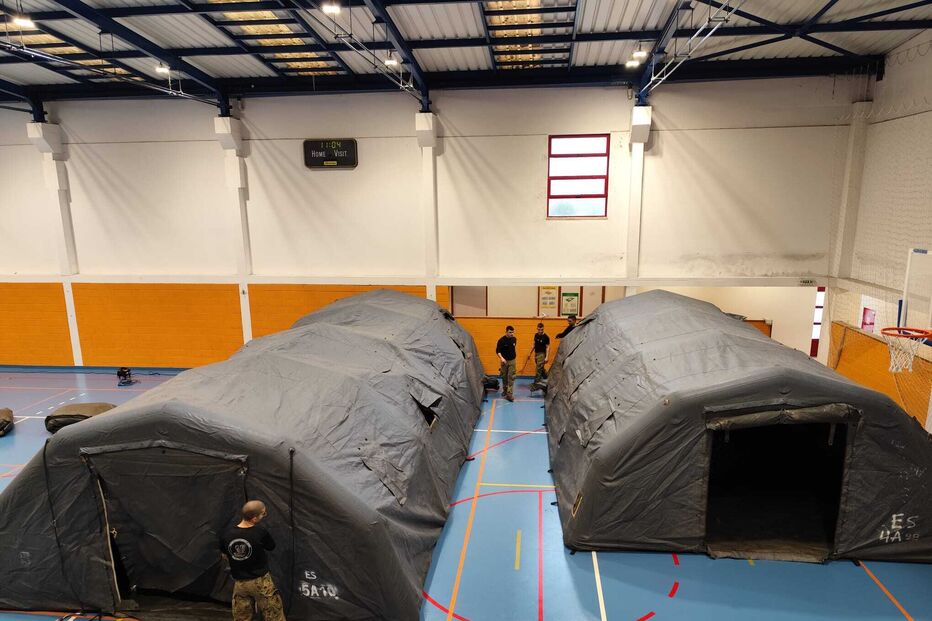 Está a ser montado um módulo de alojamento pelo Exército na escola de São Silvestre, em Coimbra