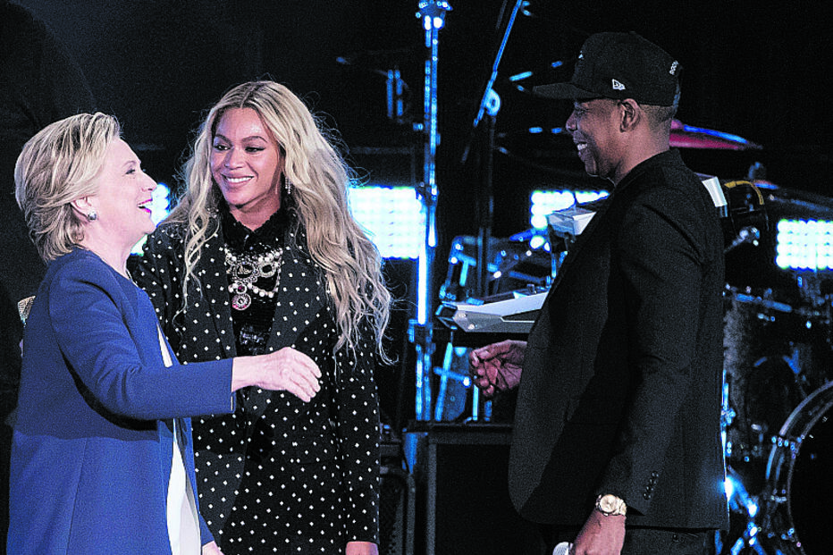 Hillary Clinton com Beyoncé e Jay-Z