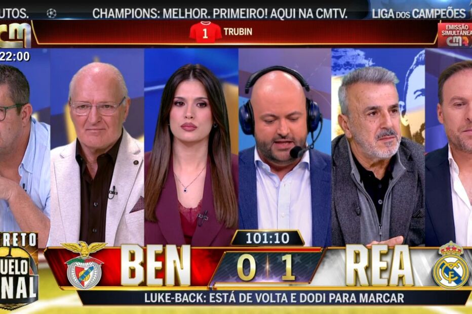 Cobertura da CMTV do jogo Benfica-Real Madrid