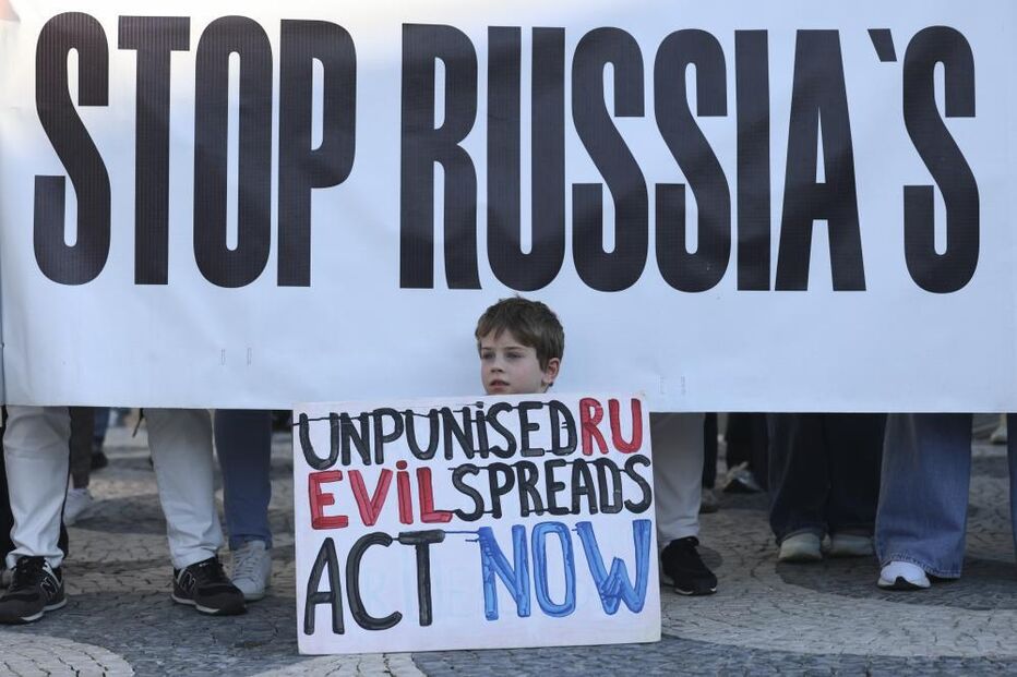 Ucranianos marcham em Lisboa