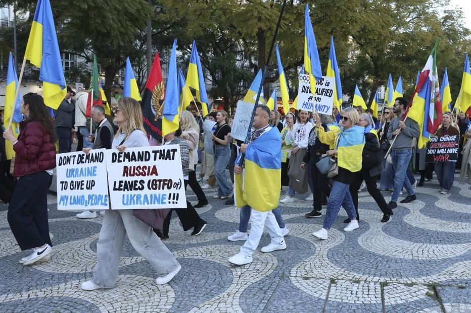 Ucranianos marcham em Lisboa