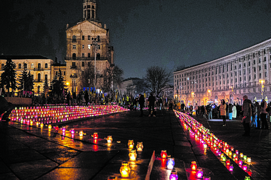Vigília no centro de Kiev 