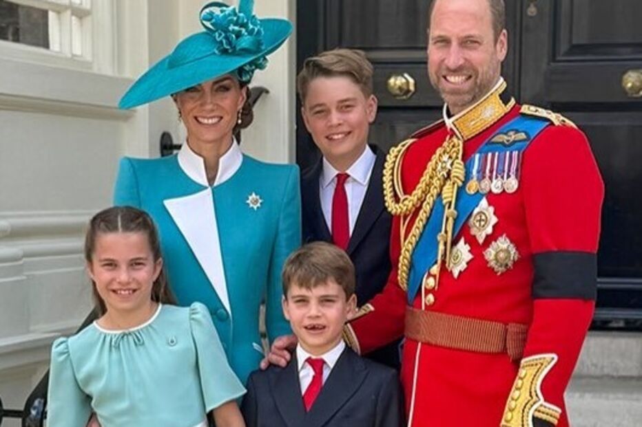 Kate e William com os filhos George, Charlotte e Louis