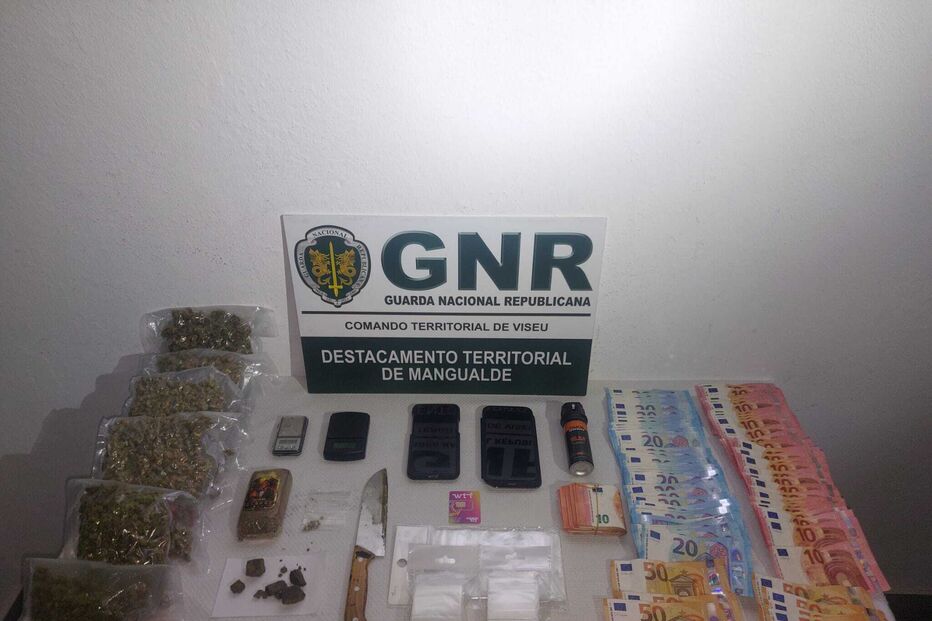 GNR apreende droga e detém dois jovens em Mangualde por tráfico