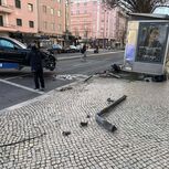 Imagem dos danos causados pelo despiste da viatura