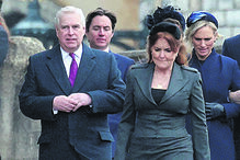 Ex-duquesa de York numa visita aos Estados Unidos, em mais uma foto incluída nos ficheiros Epstein. Ao lado, com o ex-príncipe André, de quem se separou em 1996