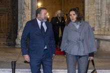 Marcelo Rebelo de Sousa e Luís Montenegro no velório de António Lobo Antunes