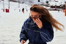 Mariana Monteiro aproveita férias na neve com Bruno Gonçalves após dias no Brasil