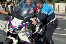 Motocicleta da PSP danificada após acidente em Lisboa