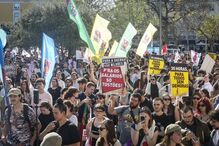 Manifestação nacional de jovens trabalhadores, convocada pela Interjovem que desfilou no percurso entre a Praça da Figueira e o Campo das Cebolas, em Lisboa