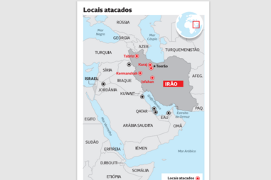 Os locais atacados pelos EUA e Israel e a retaliação do Irão