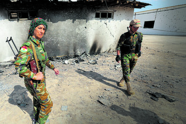 Marcas do ataque iraniano na base dos rebeldes curdos