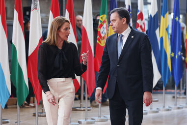 Roberta Metsola com Luís Montenegro