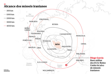 Este é o alcance dos mísseis iranianos