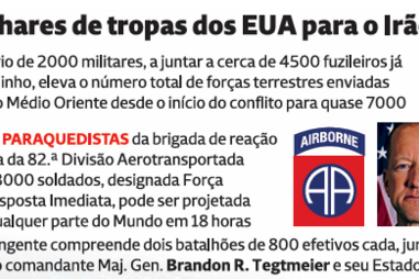 Milhares de tropas dos EUA vão para o Irão