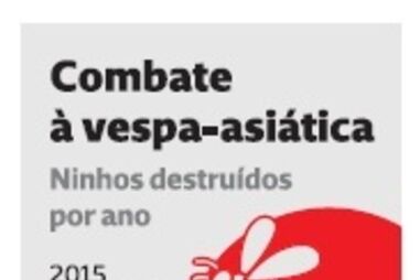 Número de ninhos de vespa asiática destruídos anualmente na última década em Portugal