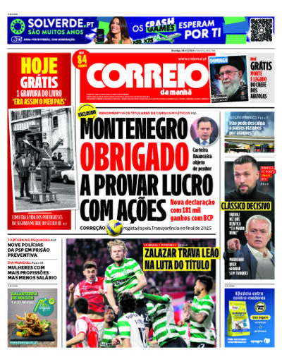 Capa de domingo, 08 de março de 2026