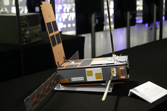 O modelo dos satélites da constelação Lusíada esteve em exposição
