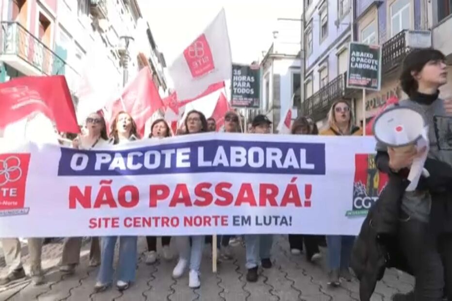 Milhares de trabalhadores protestam no Porto contra o pacote laboral