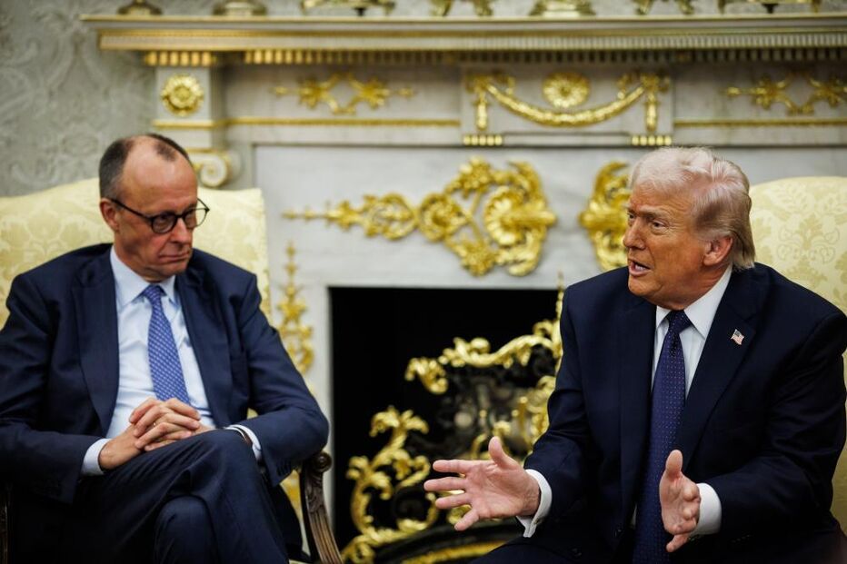 Trump com o chanceler alemão, Friedrich Merz