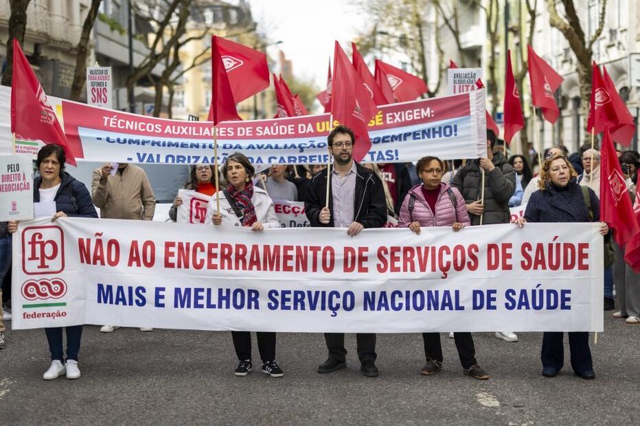 Protesto contra encerramento de serviços do SNS em Lisboa